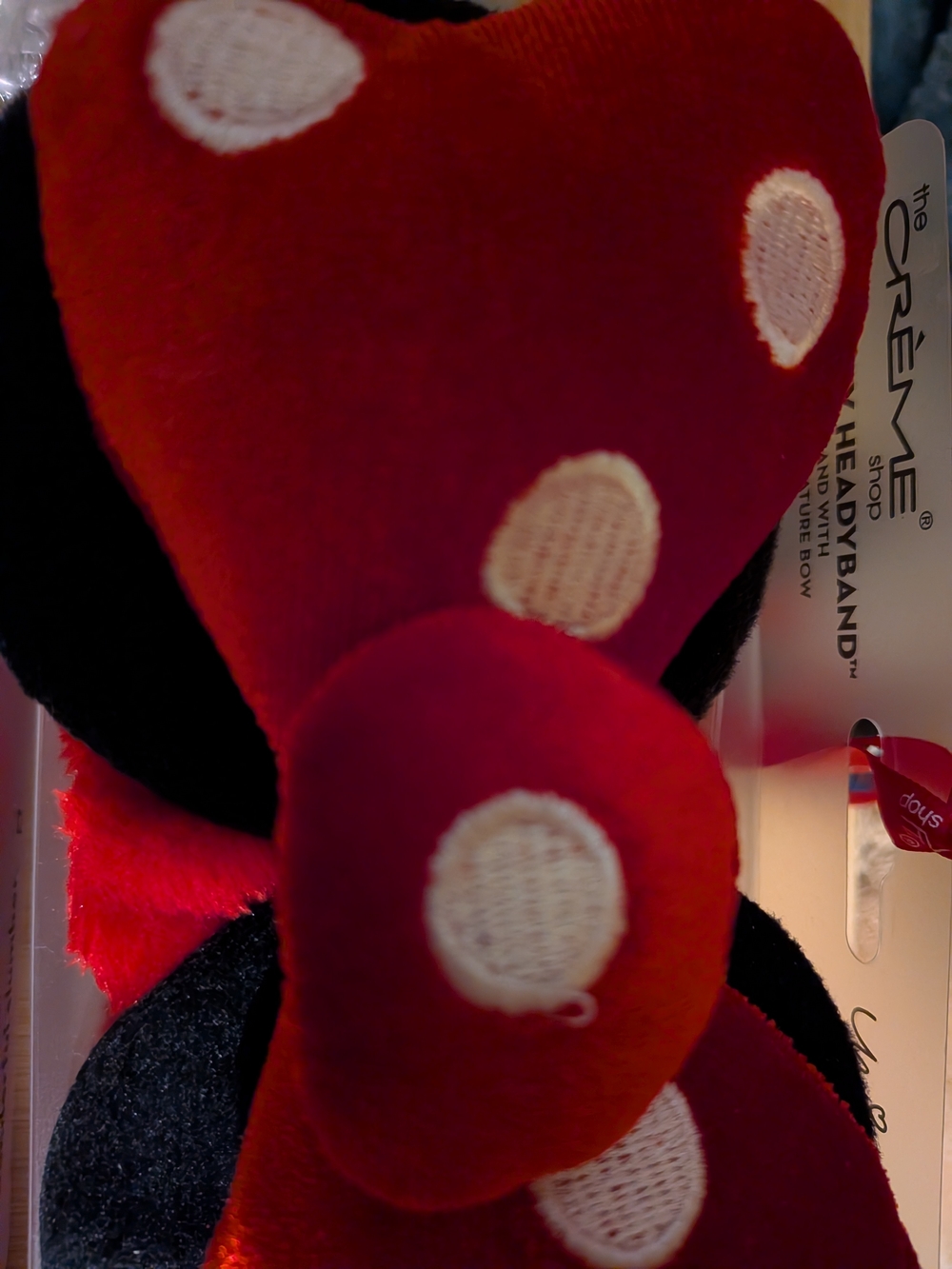 The Crème Shop Red Polka Dot Bow Headband